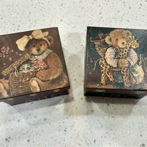 Charming Bear and Giraffe Decorative Boxes
